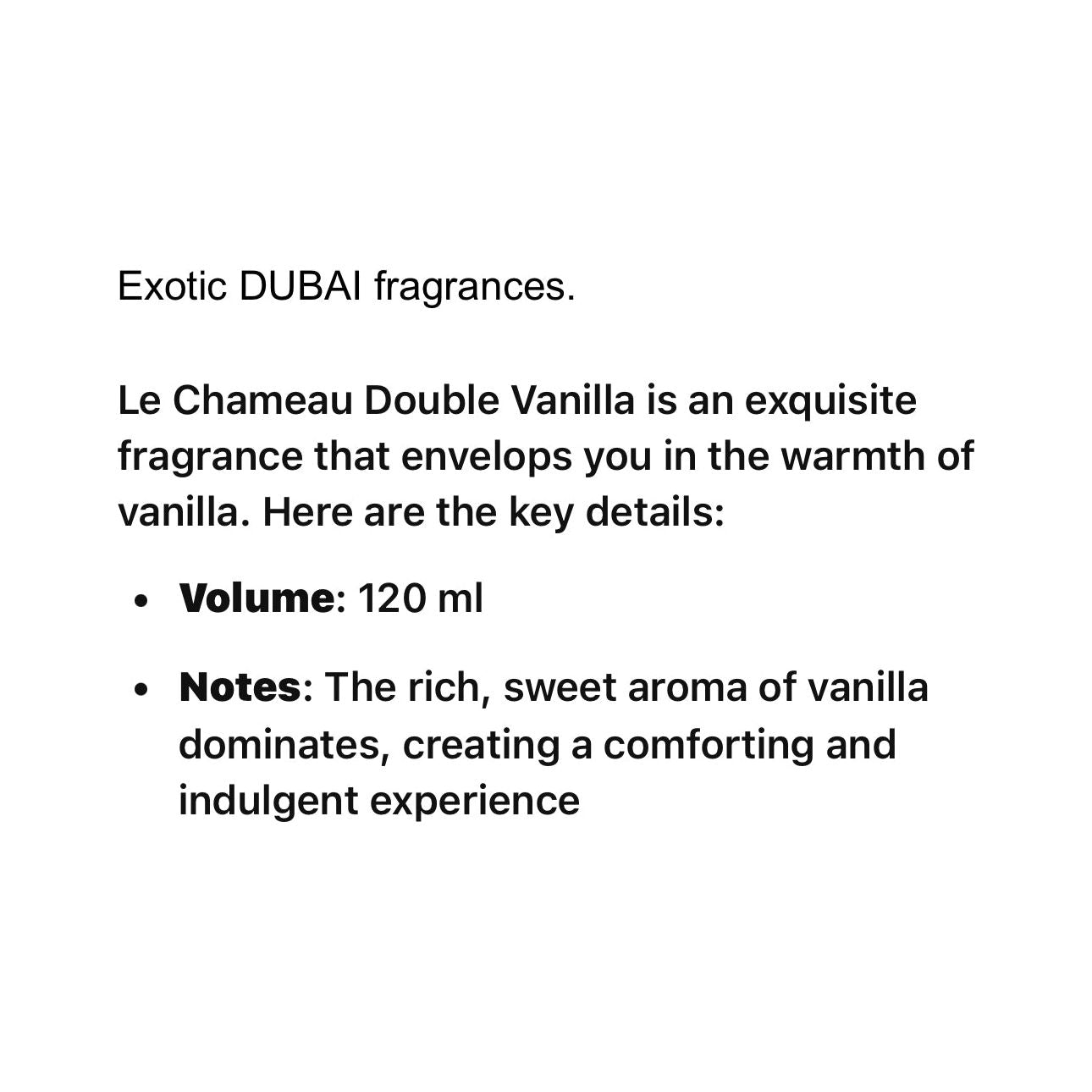 DOUBLE VAINILLA BY LE CHAMEAU 120 ML